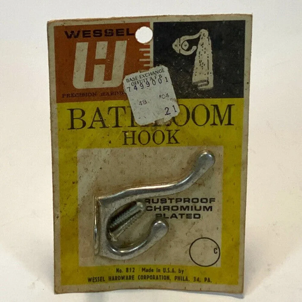 Vintage Wessel Hardware Robe Bathroom Hook Rustproof NIB coat hanger